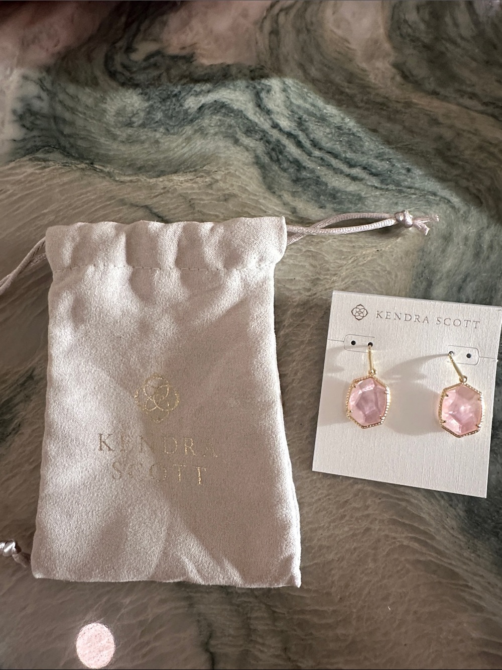 Kendra Scott Rose Crystal Hexagon Drop Earrings